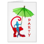 Cocktail Mermaid Monkey Party Card cards