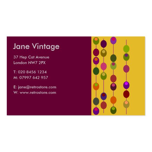 Cocktail Olives Business Card