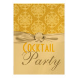 cocktail party gold damask with silver faux accent announcements