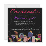 Cocktail Party Happy Birthday Invitation Drink