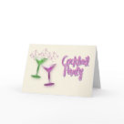 postcard - Fun cocktail party invitation with two bubbling cocktails.