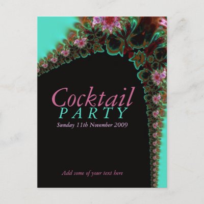 Cocktail Party Invitation template Postcard postcard