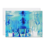 Cocktail Shot and Wine Glasses - Blue Tint Custom Invitation