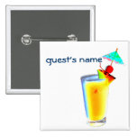 Cocktail Umbrella Drinks name badge Pinback Buttons