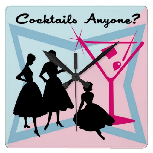 Cocktails Anyone? Wall Clock