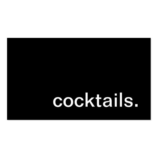 Cocktails Business Card (front side)