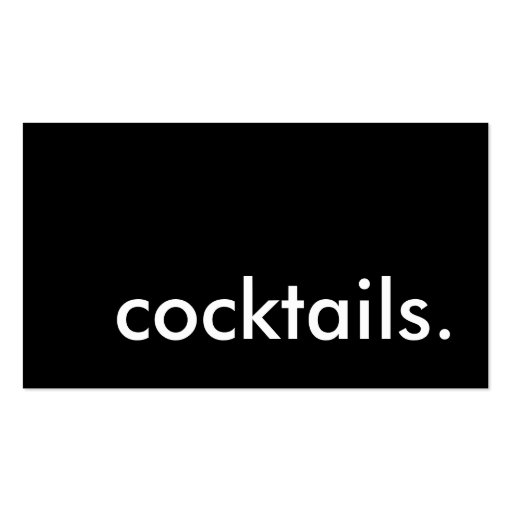 cocktails. business card (front side)