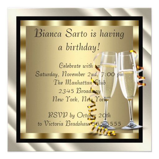 Cocktails Heel Shoes Womans Elegant Birthday Party Custom Announcements