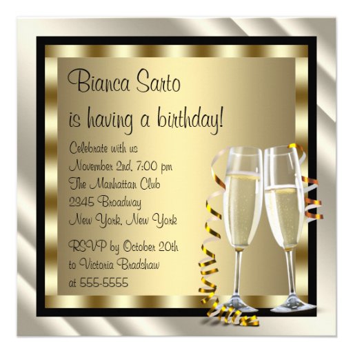 Cocktails Heel Shoes Womans Elegant Birthday Party Personalized Announcement