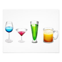 Cocktails in bright colors announcement