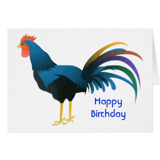Cocky Rooster Birthday Greeting Card | Zazzle