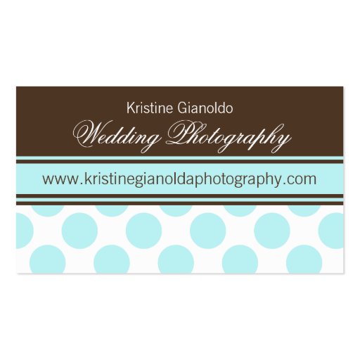 Cocoa Brown and Aqua Dots Business Cards