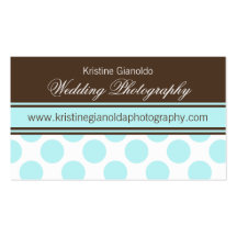 Cocoa Brown and Aqua Dots Business Cards