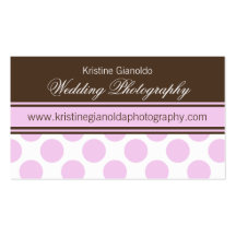 Cocoa Brown and Pink Dots Business Cards