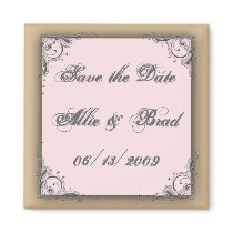 Cocoa brown and pink save the date magnets by perfectpostage Cocoa brown and pink save the date magnets