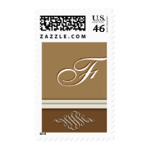 Cocoa brown / chocolate brown - Monogram F stamps