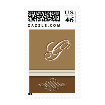 Cocoa brown / chocolate brown - Monogram G stamps