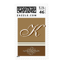 Cocoa brown / chocolate brown - Monogram K stamps