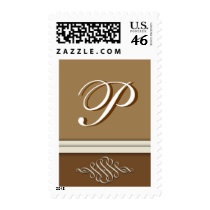 Cocoa brown / chocolate brown - Monogram P stamps