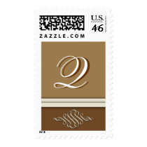 Cocoa brown / chocolate brown - Monogram Q stamps