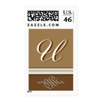 Cocoa brown / chocolate brown - Monogram U postage