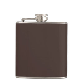 Cocoa Brown Solid Trend Color Background Hip Flasks