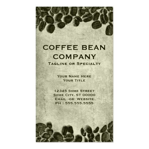 cocoa coffee beans business card templates