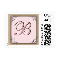 Cocoa pink Monogram Postage - Initial B postage by aslentz Cocoa pink Monogram Postage - Initial B postage