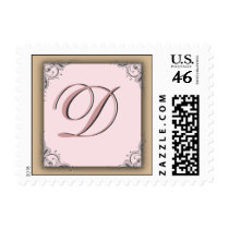 Cocoa pink Monogram Postage - Initial D postage by aslentz Cocoa pink Monogram Postage - Initial D postage