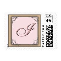 Cocoa pink Monogram Postage Initial I postage by aslentz Cocoa pink Monogram Postage Initial I postage