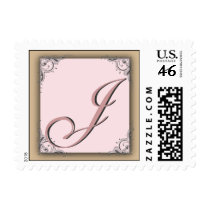 Cocoa pink Monogram Postage Initial J postage by aslentz Cocoa pink Monogram Postage Initial J postage