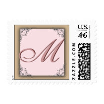 Cocoa pink Monogram Postage Initial M postage by aslentz Cocoa pink Monogram Postage Initial M postage