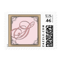 Cocoa pink Monogram Postage Initial S postage by aslentz Cocoa pink Monogram Postage Initial S postage