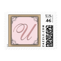 Cocoa pink Monogram Postage Initial U postage by aslentz Cocoa pink Monogram Postage Initial U postage