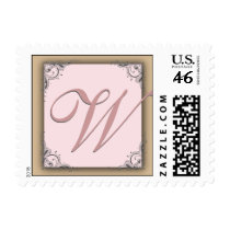 Cocoa pink Monogram Postage Initial W postage by aslentz Cocoa pink Monogram Postage Initial W postage