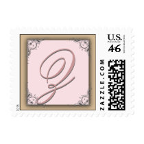 Cocoa pink Monogram Postage Initial Z postage