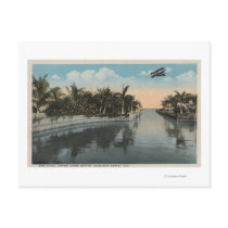 Cocoanut Grove, FL - Curtis James Estate Canal Postcard