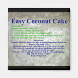 Coconut Cake Recipe Fridge Magnets