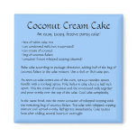 cake recipe, recipe, cake, party, coconut, magnet,