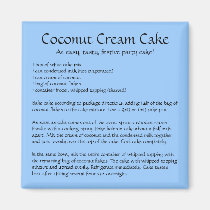 Coconut Cream Cake Recipe on a Magnet magnets