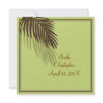 Coconut leaves silhouette custom invitation