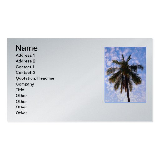 Coconut Palm Business Card Template