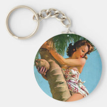 Coconut Tree Pin Up Key Chain