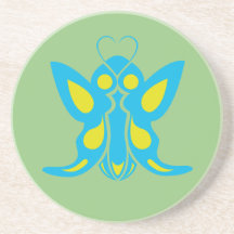COCOON COSMETICS BUTTERFLY HEART-SHAPED PROBES COASTERS