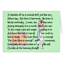 "Code Blue is Coming!"--Nurse Story Art Gifts Card