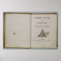 Code Civil, open at the titlepage, 1804 Print