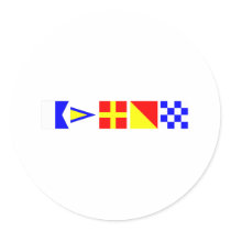 Code Flag Aaron Round Stickers