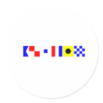Code Flag Austin Round Sticker