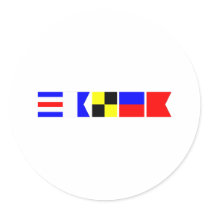 Code Flag Caleb Round Sticker