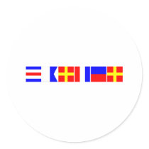 Code Flag Carter Round Stickers